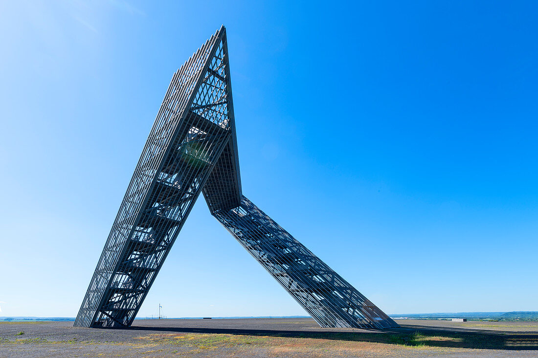 Saarpolygon bei Ensdorf, Denkmal zur Erinnerung an den Steinkohlebergbau, Saarland, Deutschland