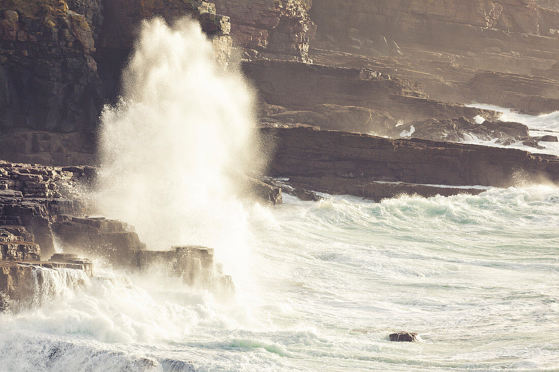 Waves and storm at Cap Frehel, Brittany, France