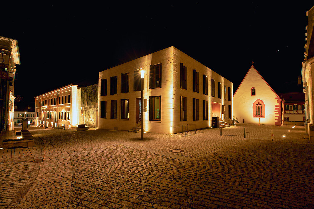 Nachts in der Altstadt Iphofen, Kitzingen, Unterfranken, Franken, Bayern, Deutschland, Europa