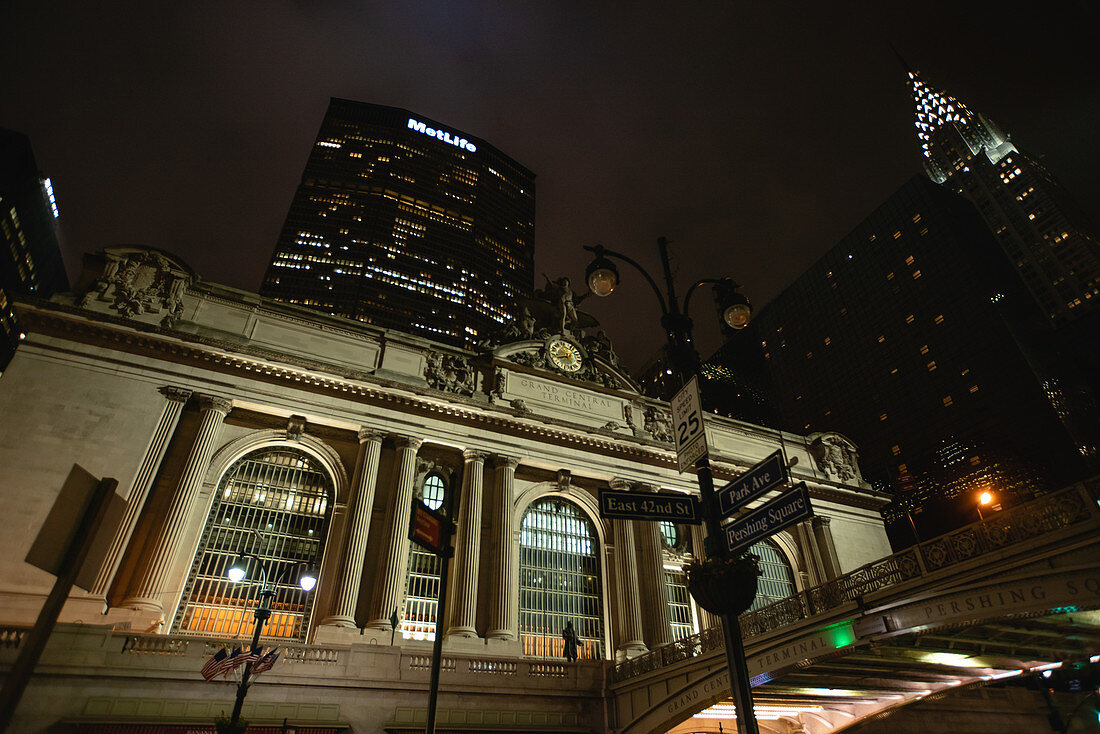 Blick auf das Grand Central Terminal, Bahnhof in Manhattan, New York City, USA