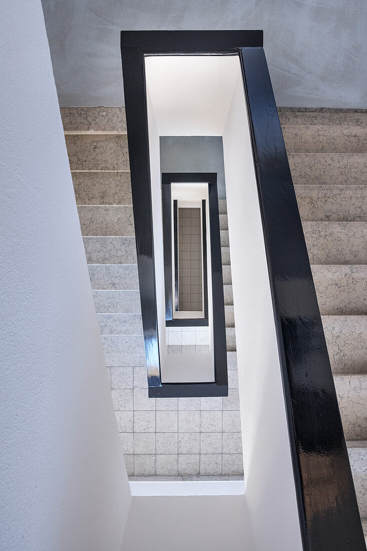 Staircase in the house on the Alb, Bad Urach, Reutlingen district, Neckar-Alb region, Swabian Alb, Baden-Württemberg, Germany