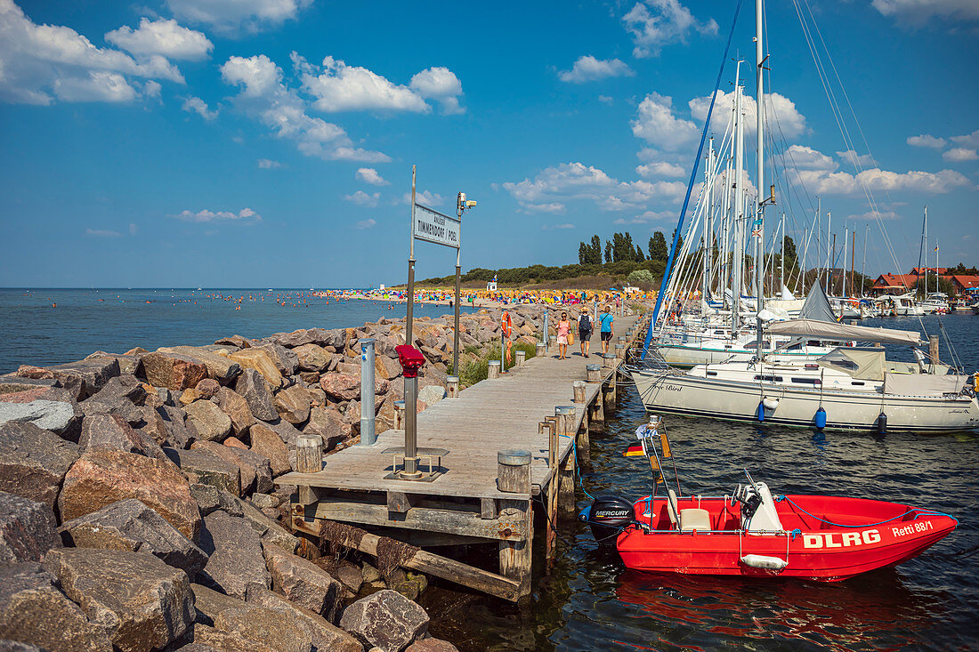 Hafen von Timmendorf auf Insel Poel bei Wismar, Mecklenburg-Vorpommern, Deutschland