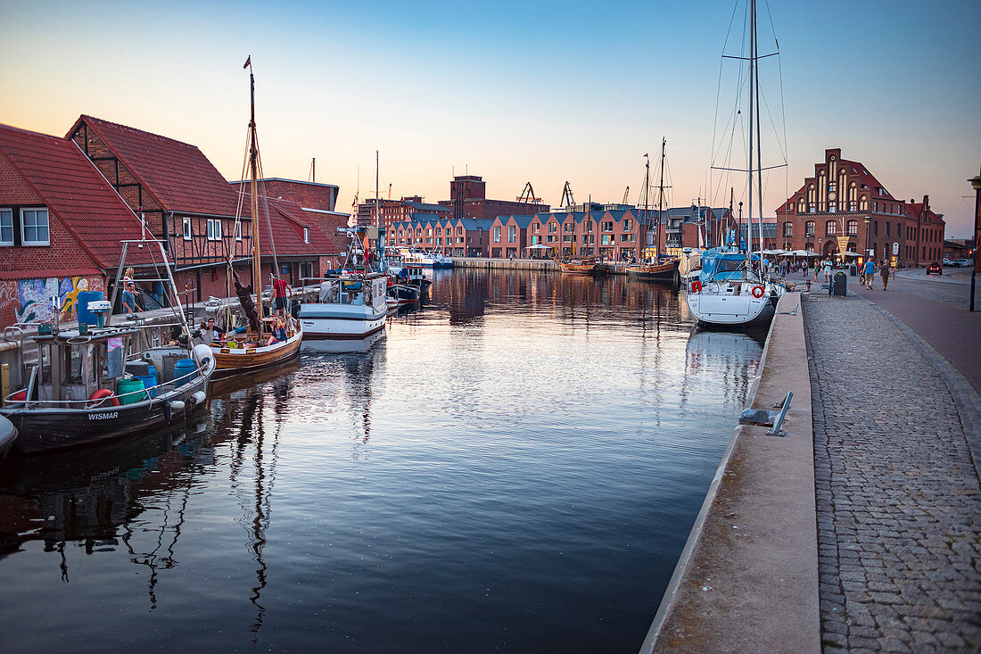 Old port in Wismar, Mecklenburg-Western Pomerania, Germany