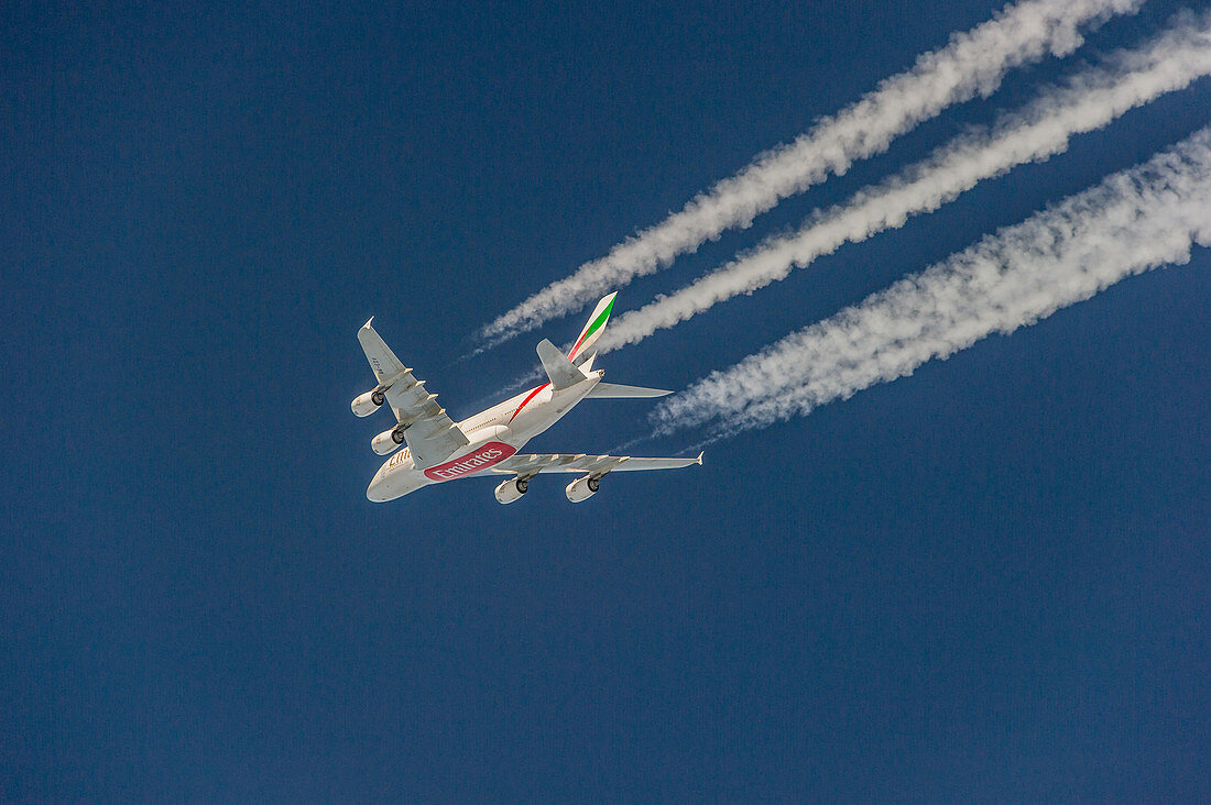 Emirates Airbus A380 in cruise