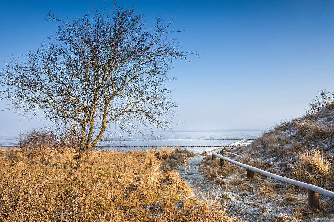 Frozen mudflats near Keitum, Sylt, Schleswig-Holstein, Germany