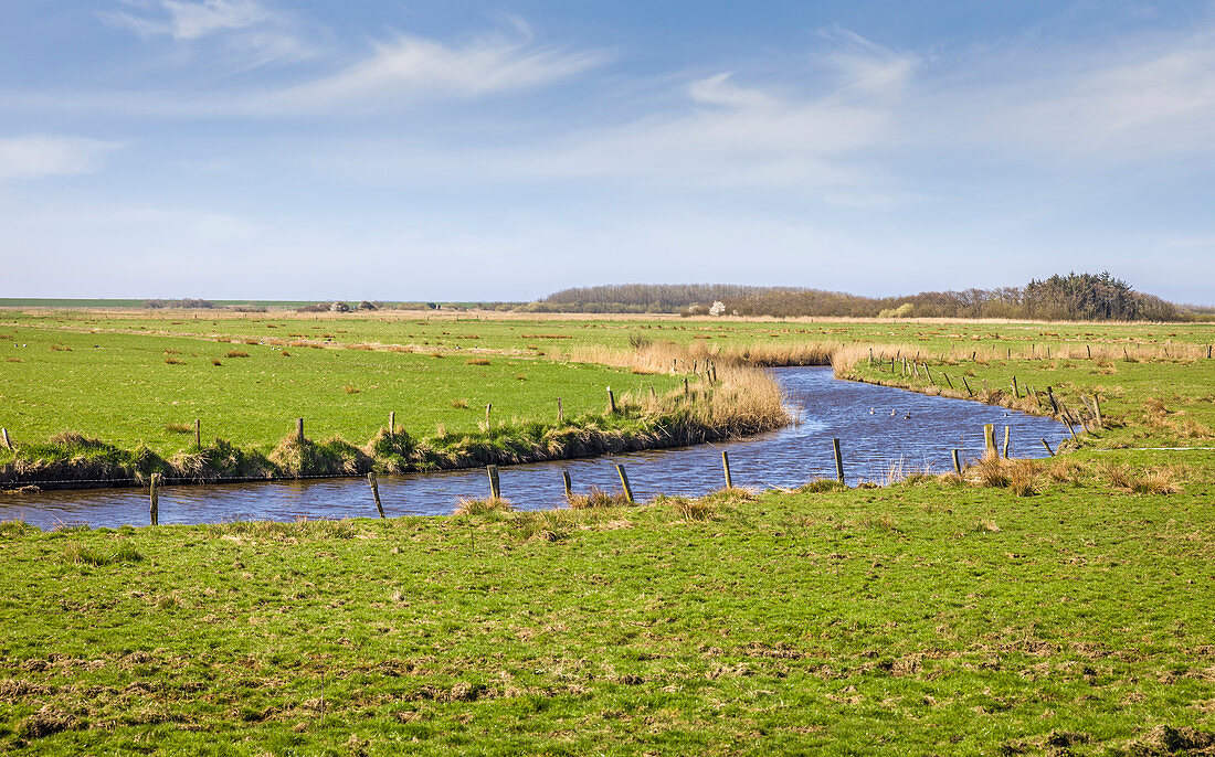 The Sii River near Keitum, Sylt, Schleswig-Holstein, Germany