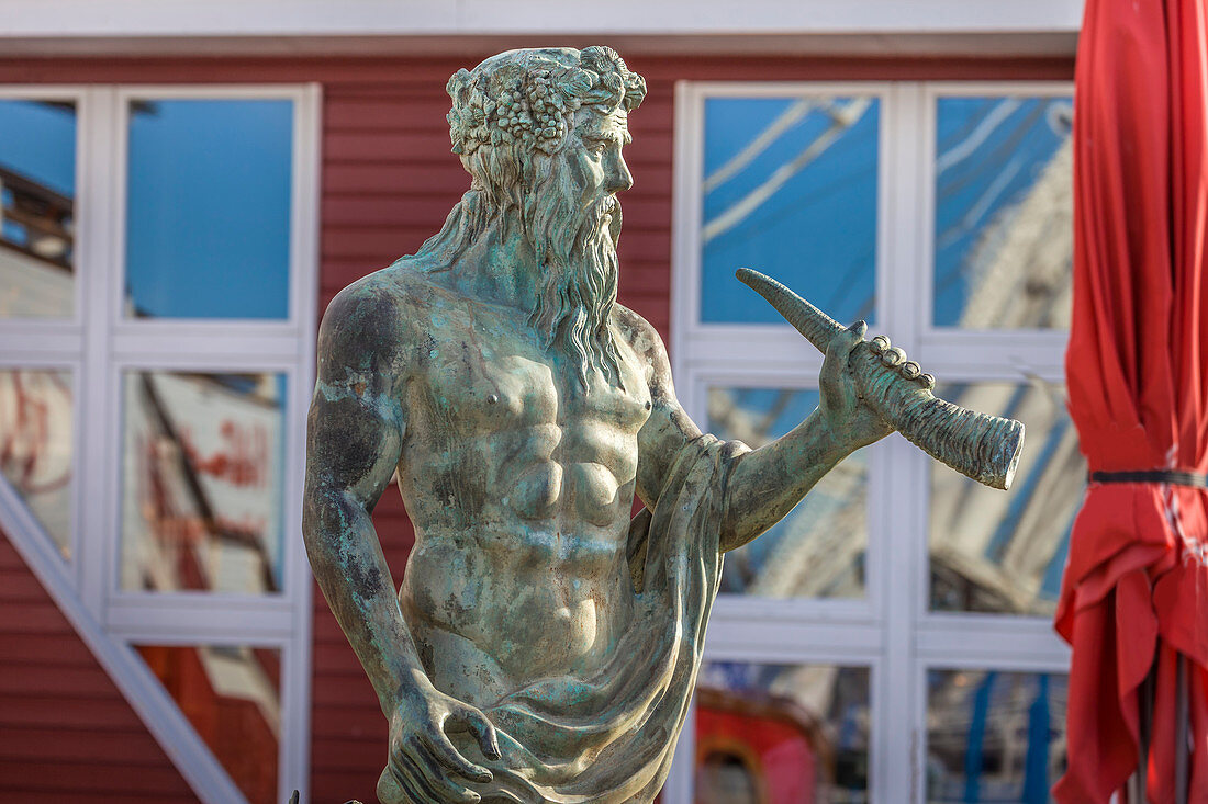 Neptune statue in List, Sylt, Schleswig-Holstein, Germany