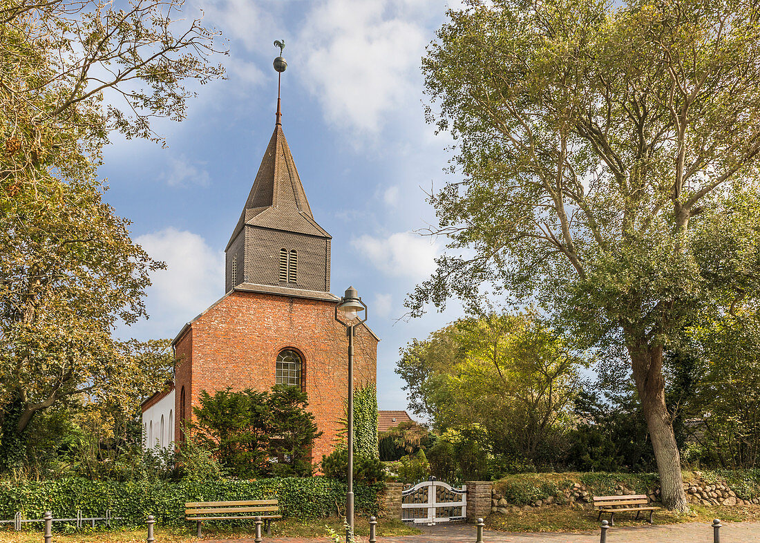 Village church St. Niels in Westerland, Sylt, Schleswig-Holstein, Germany