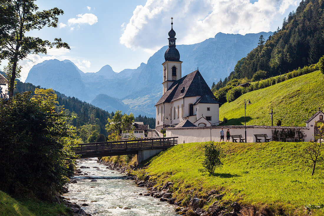 Katholische Kirche St. Sebastian, Ramsau bei Berchtesgaden, Oberbayern, Deutschland