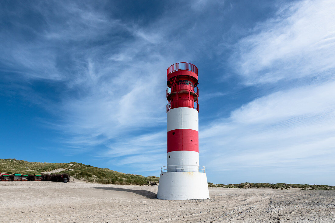 Lighthouse on the Helgoland dune, North Sea, Schleswig-Holstein, Germany