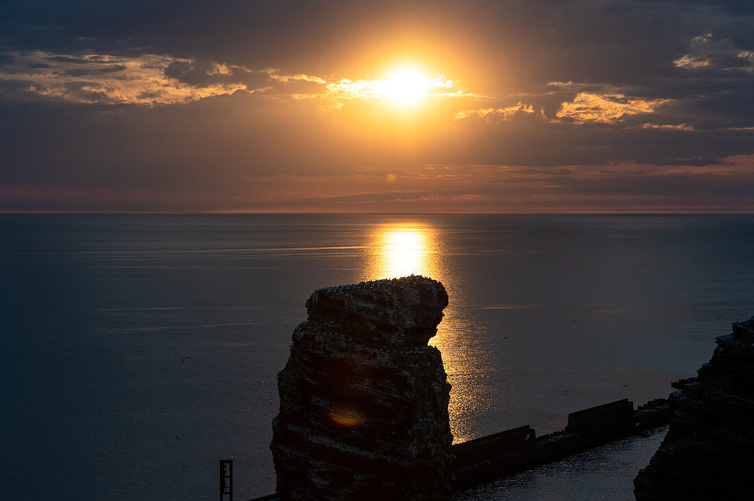 Sunset Lange Anna Helgoland, North Sea, Schleswig-Holstein, Germany