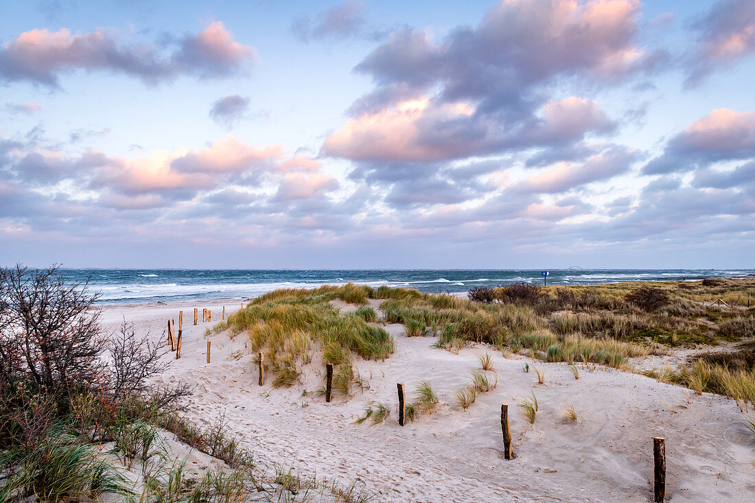 Blick auf den Strand in Heiligenhafen, Ostsee, Ostholstein, Schleswig-Holstein, Deutschland