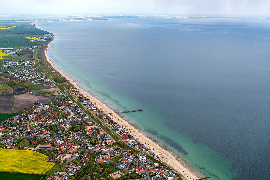Dahme from the air, Baltic Sea, Schleswig-Holstein, Germany
