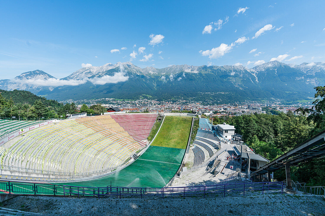 The ski jumping stadium at Bergisel in Innsbruck, Tyrol, Austria