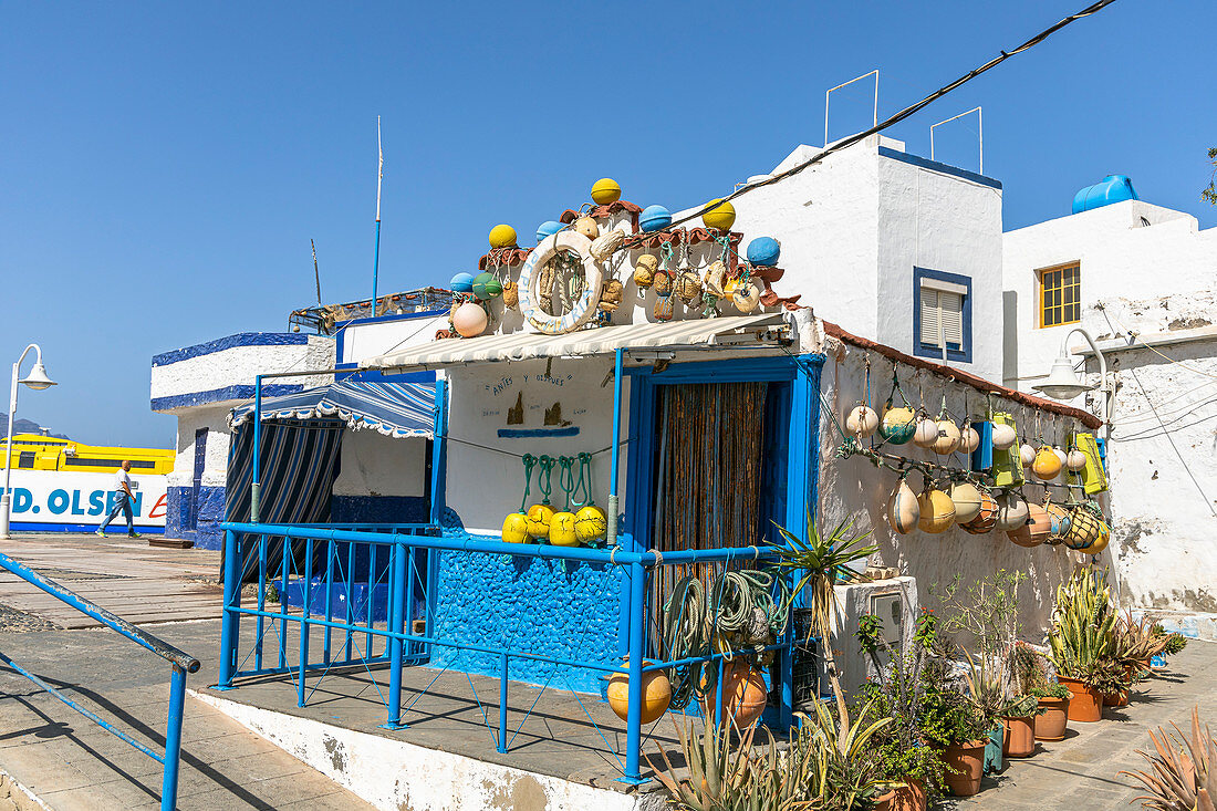 Colorful hut in the port town of Agaete in the west of Gran Canaria, Spain