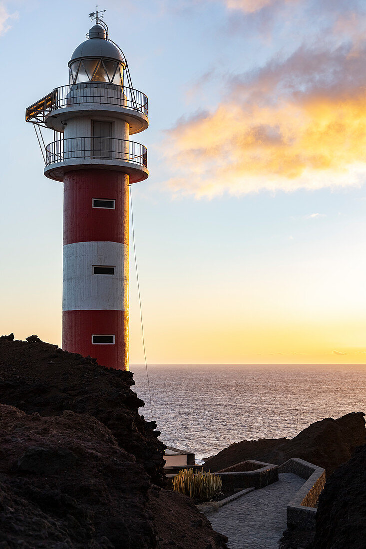 Lighthouse at &quot;Punta del Teno&quot; at sunset - westernmost point of Tenerife, Spain