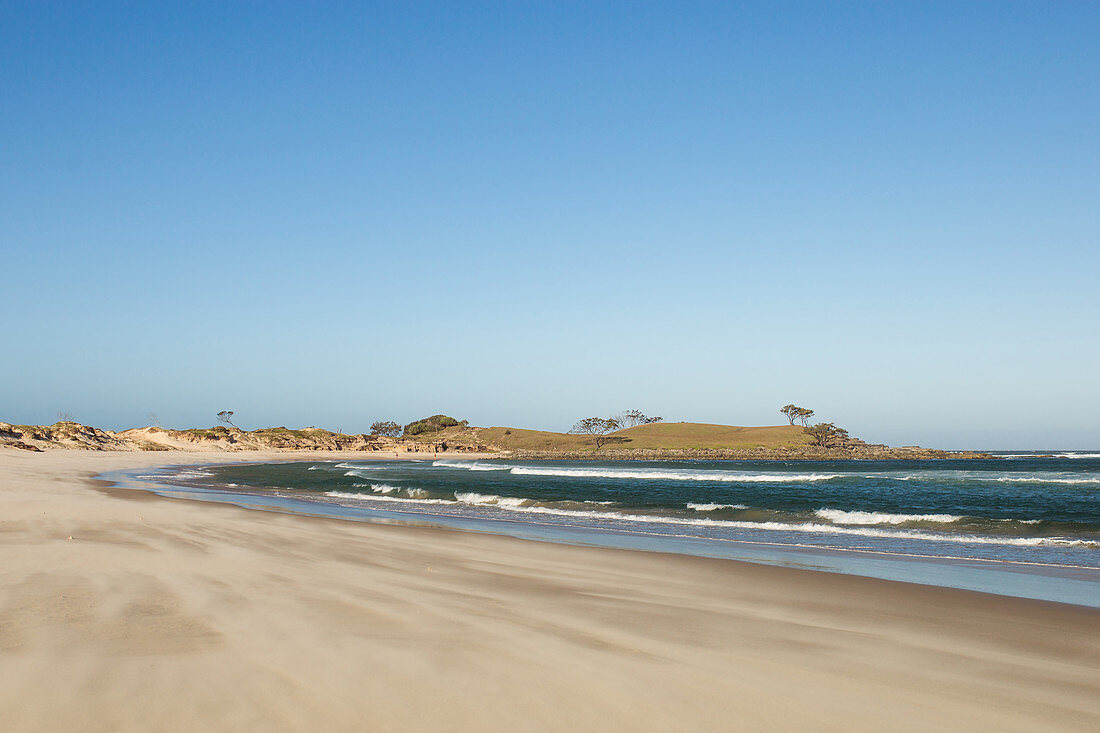 Back Beach in Angourie is one of the famous surfing spots around Yamba in New South Wales, Australia