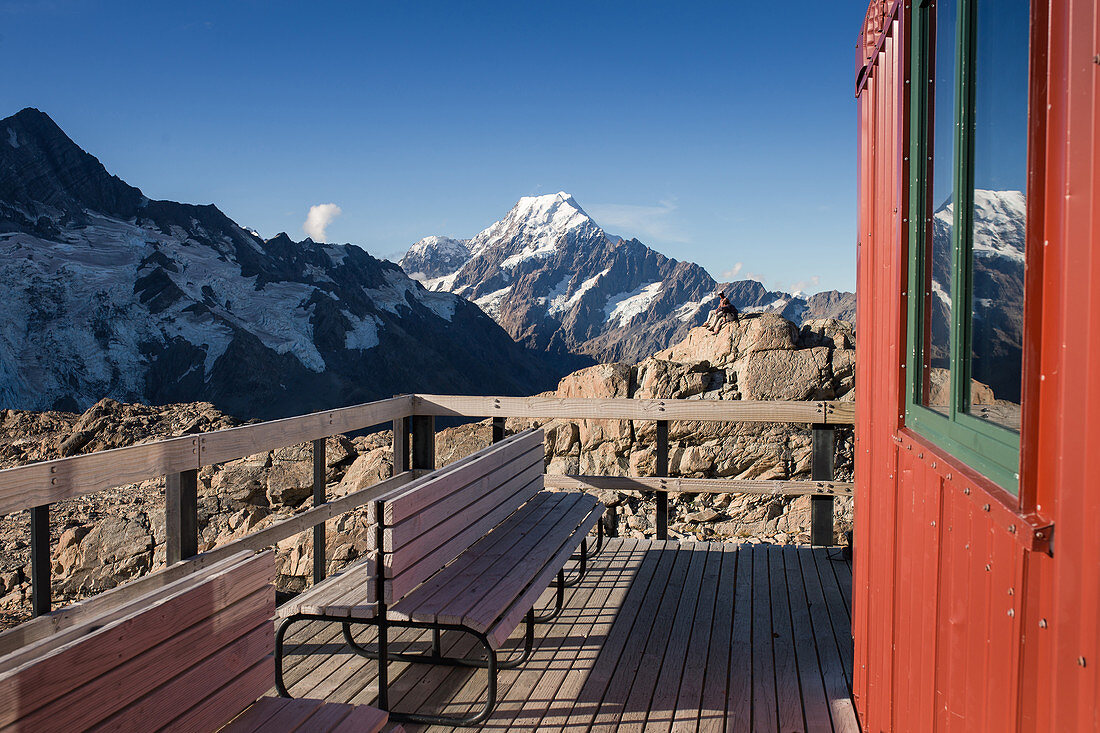 Blick auf Mount Cook von der Mueller Hut im Aoraki Mount Cook National Park in Canterbury, Neuseeland