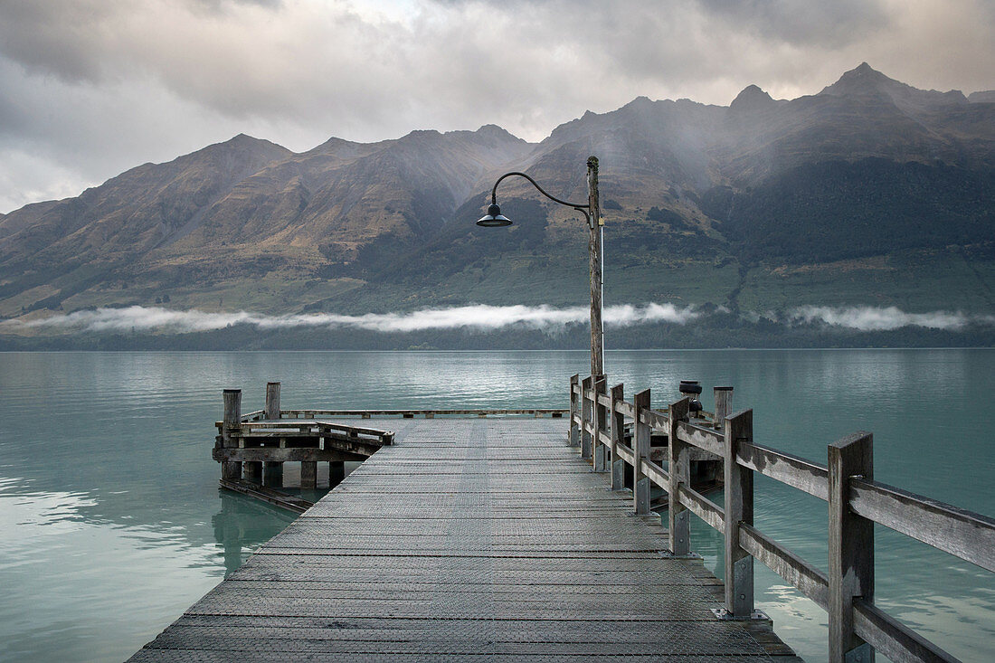 Steg in Glenorchy am Lake Wakatipu in Otago, Neuseeland