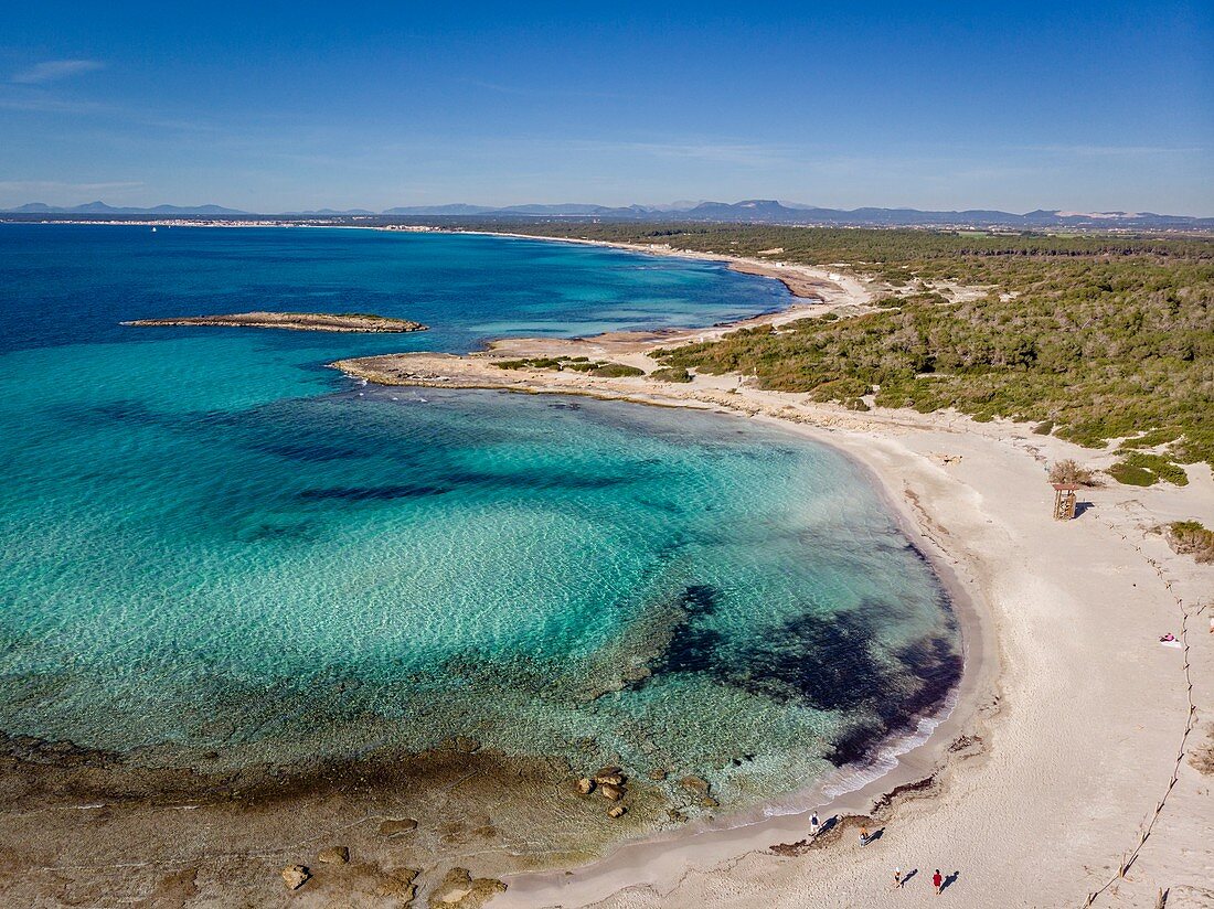 Strand Es Perengons Petits, Es Trenc, Campos, Mallorca, Balearen, Spanien