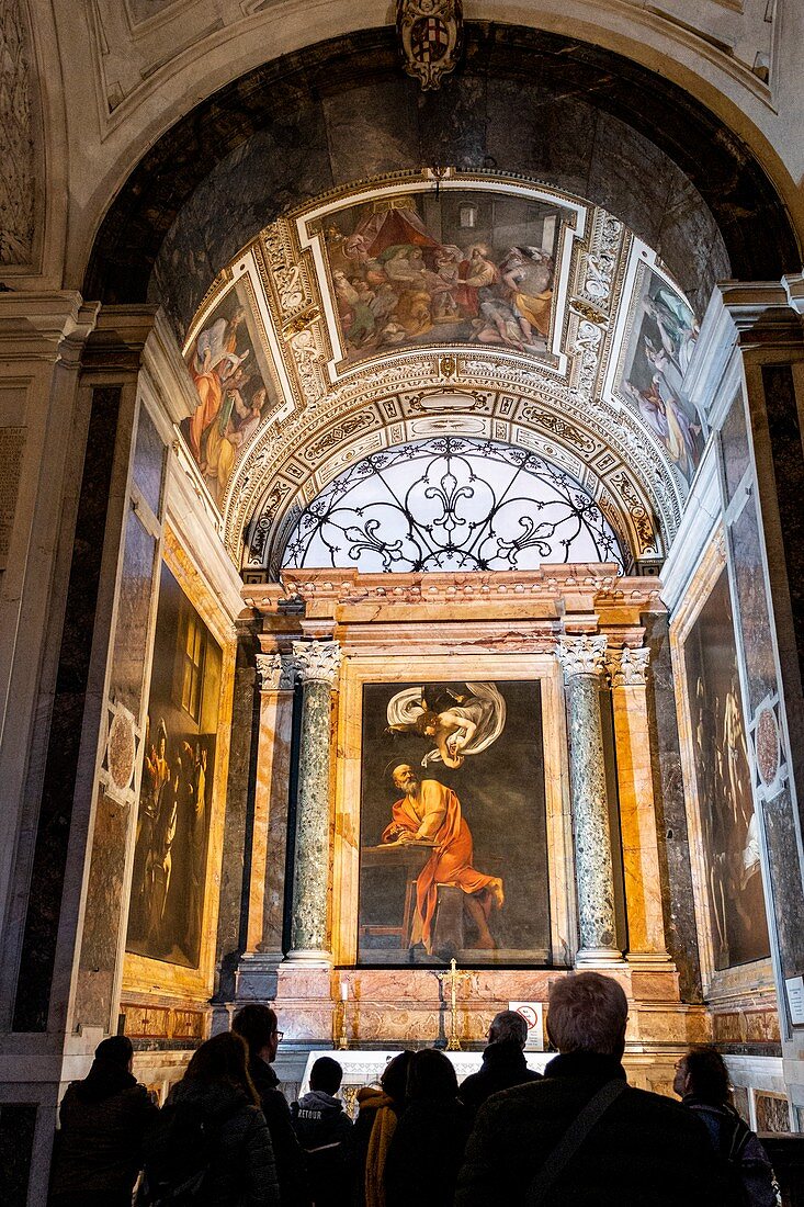 Capilla Contarelli, Gemälde des Barockmeisters Caravaggio, Kirche San Luigi dei Francesi, Roma, Latium, Italien