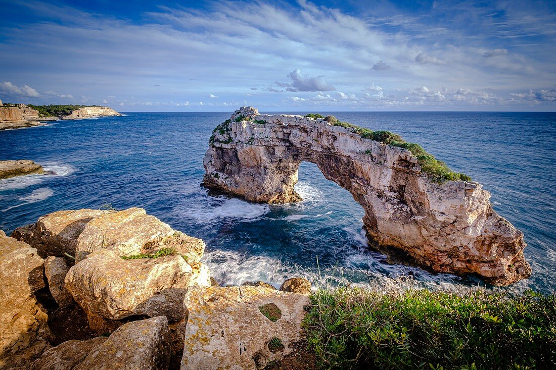 Es Pontas rock formation, Santanyi, Mallorca, Balearic Islands, Spain