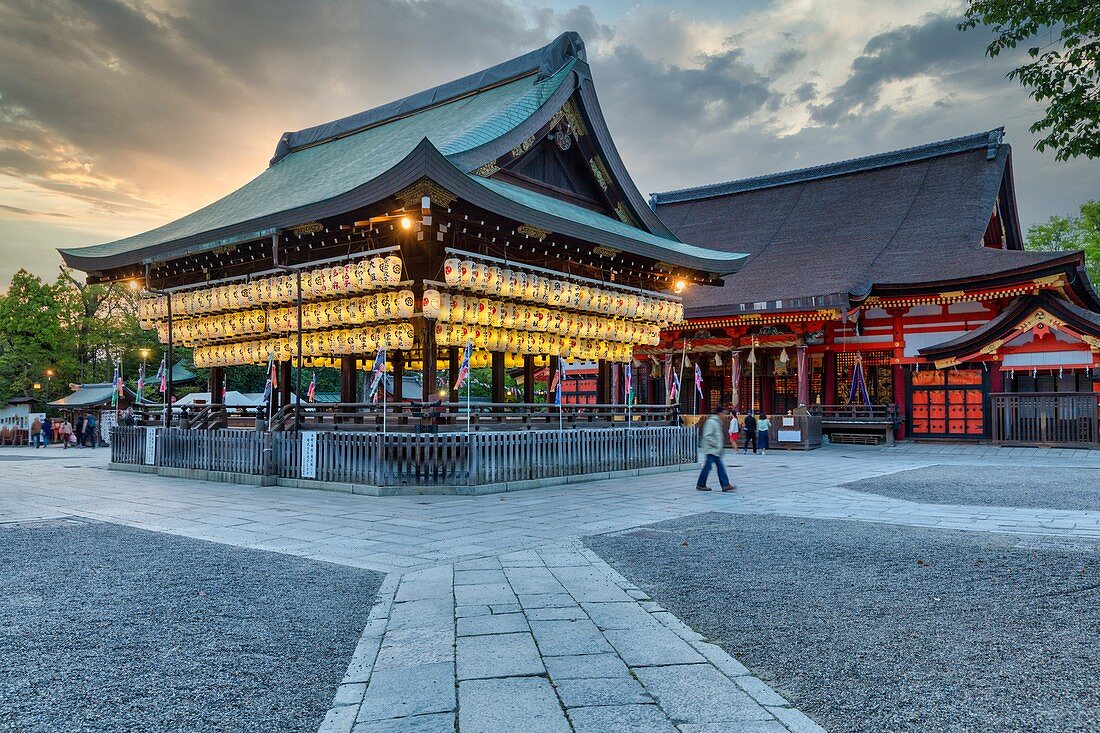 Kyoto Japan. Yasaka shrine temple at sunset