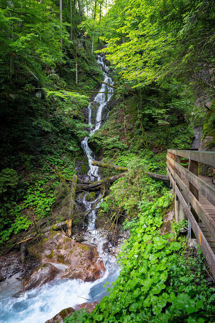 Erster Abschnitt direkt nach dem Zugang am Drehkreuz der Wimbachklamm, Berchtesgadener Land, Bayern, Deutschland