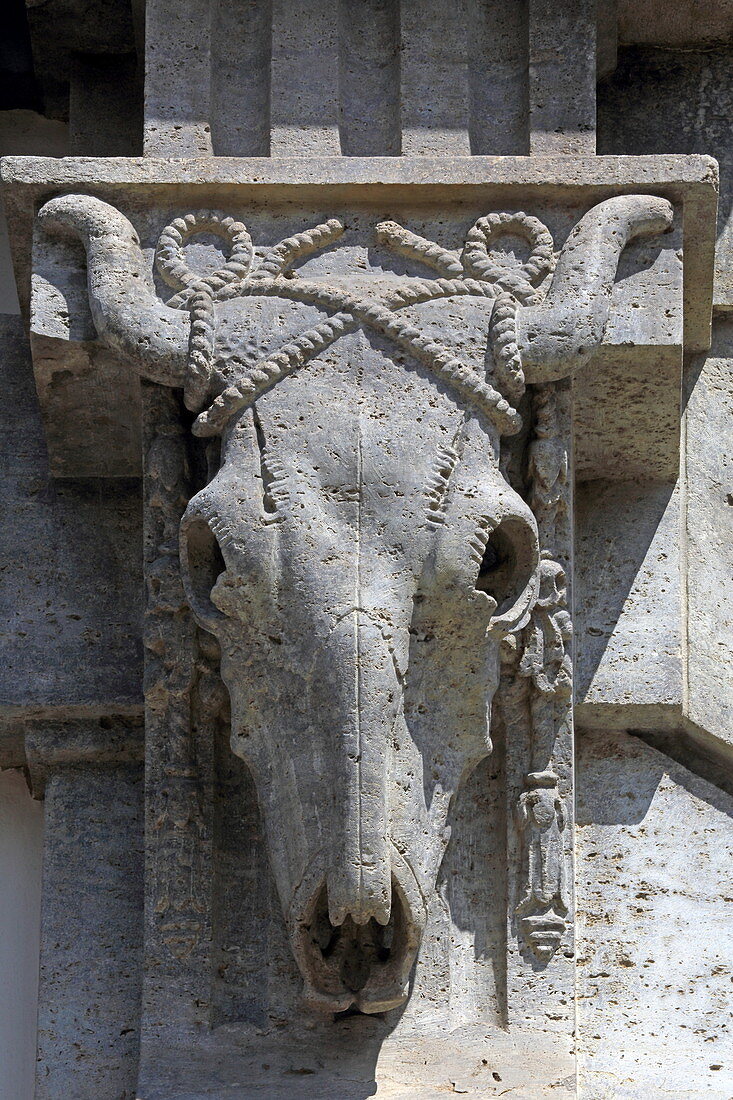 Fassadenschmuck, Stadtmetzg, Augsburg, Schwaben, Bayern, Deutschland