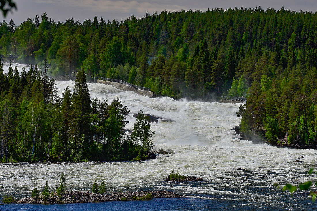 Der Wasserfall Storforsen mit Stromschnellen, Vidsel, Norrbottens Län, Schweden