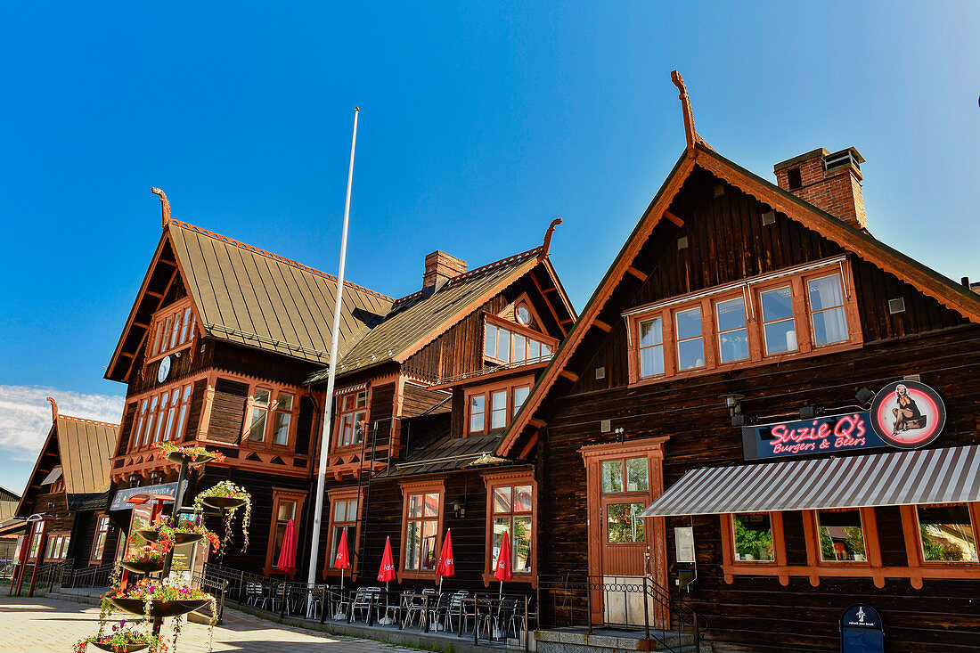 Das alte Bahnhofsgebäude mit Restaurant in Boden, Norrbottens Län, schweden