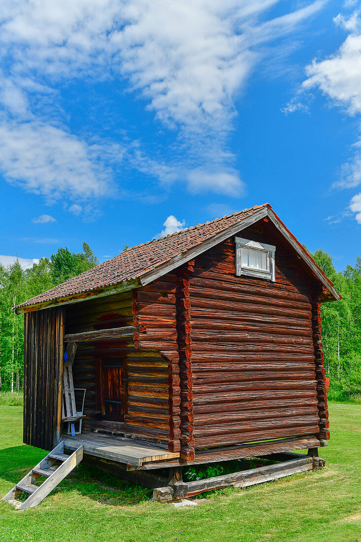 Ancient, traditional wooden hut, Sollerön, Dalarna Province, Sweden
