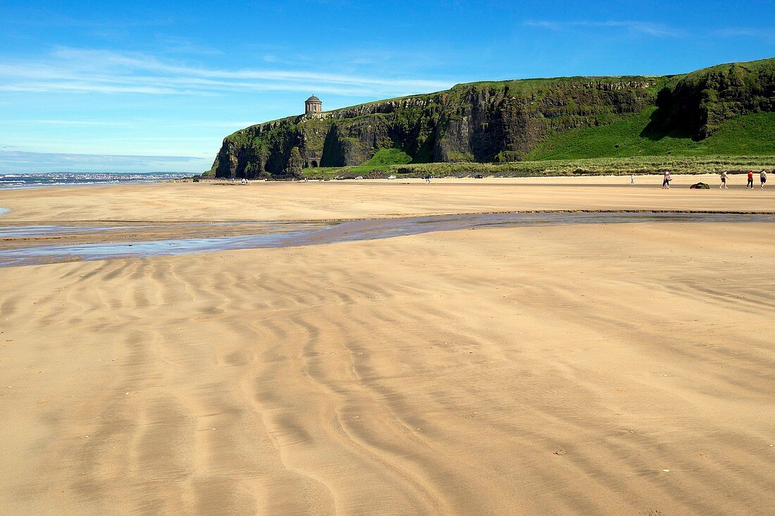 United Kingdom, Northern Ireland, County Derry, at Mussendun Temple, the 120ft-high cliffs plummet to Downhill Beach, otherwise known as Dragonstone, and where Stannis Baratheon watched as the Seven Idols of Westeros burned,