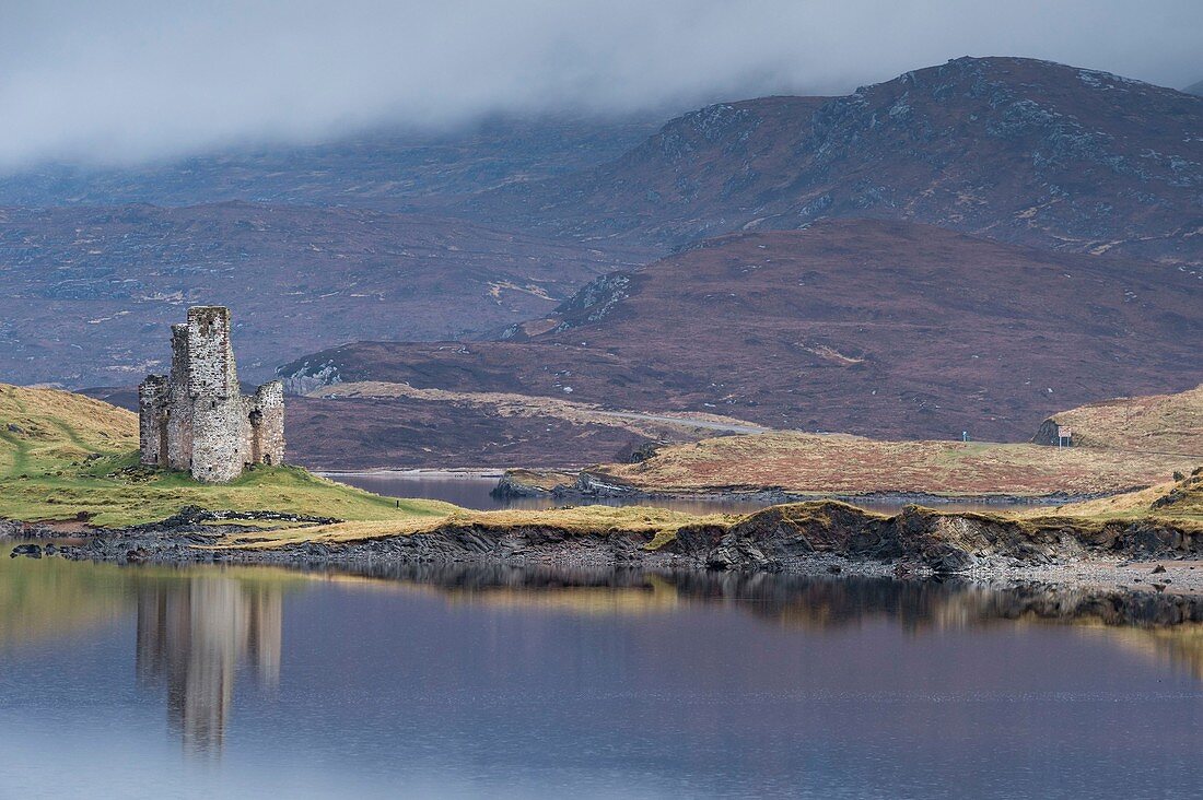 Scotland, Sutherland, Northwest Highlands, Lairg, Ardvreck Castle