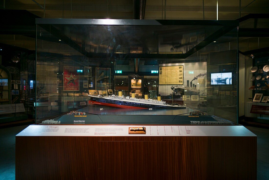 United Kingdom, Northern Ireland, County Down, Holywood, Ulster Transport Museum, Titanic ship model
