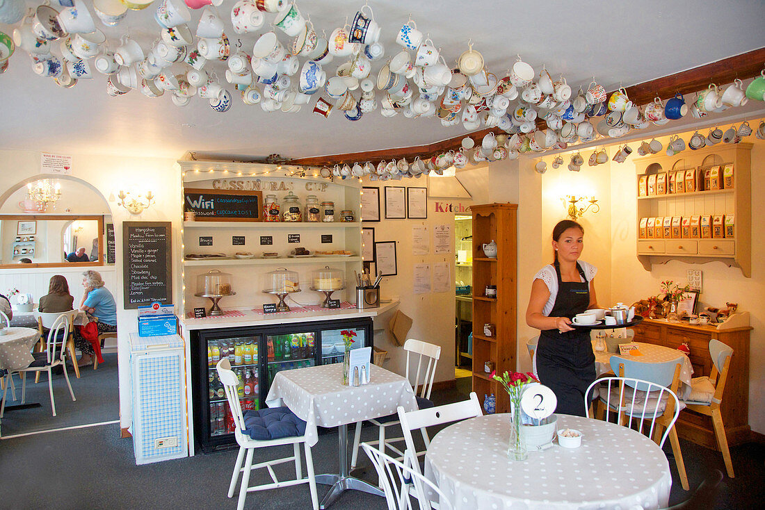 United Kingdom, Cornwall, Bodmin, tipical english tea room close to the house museum of the novelist Jane Austen