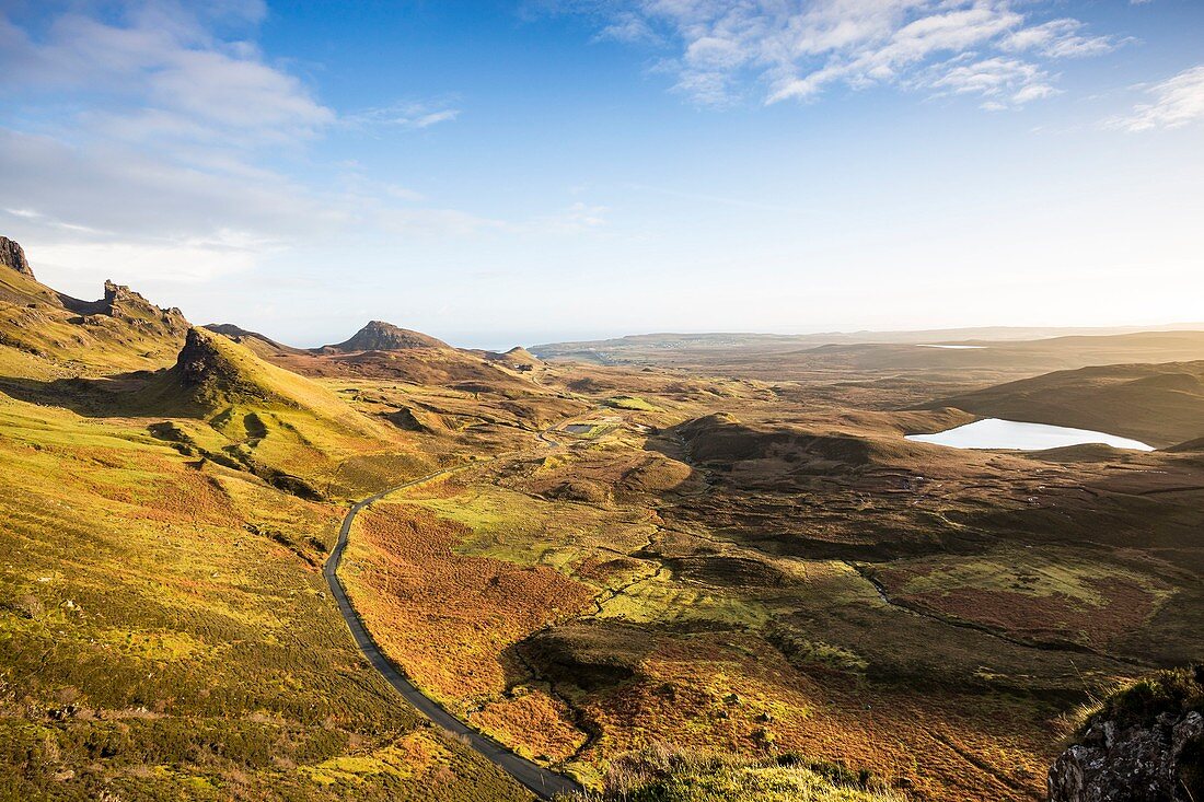 United Kingdom, Scotland, Highlands, Inner Hebrides, Isle of Sky, Trotternish Peninsula, the iconic landscape of Quiraing in Winter