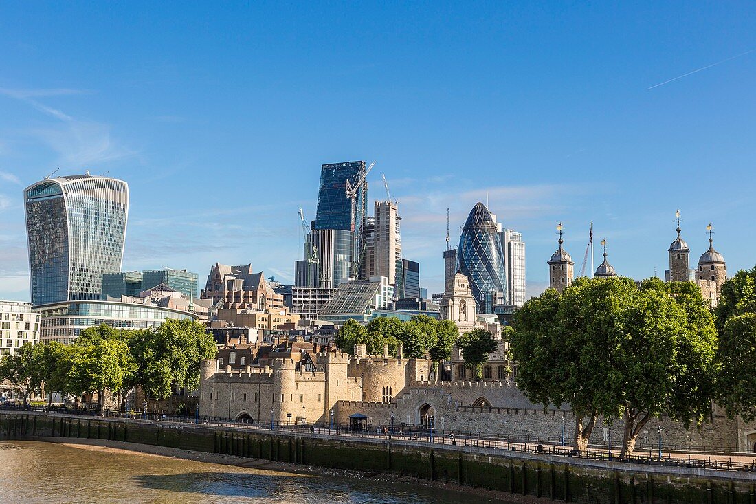 United Kingdom, London, Tower of London, and City, with the Walkie Talkie
