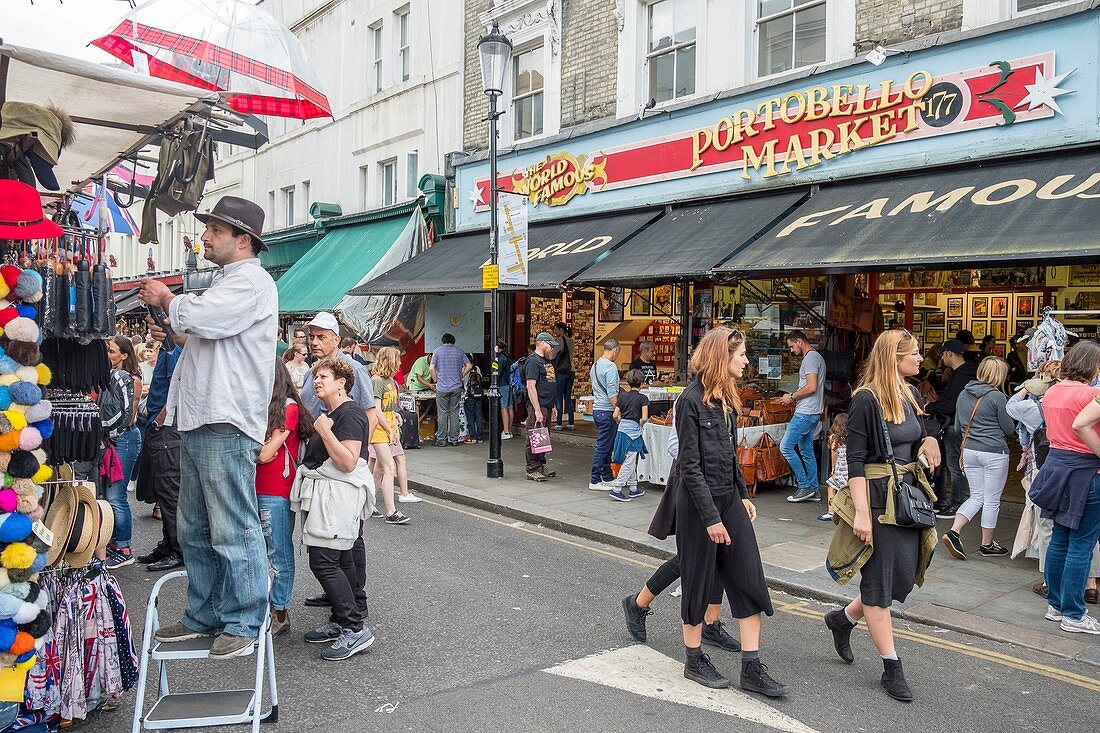 Vereinigtes Königreich, London, Notting Hill, Portobello Road, Sonntagsmarkt