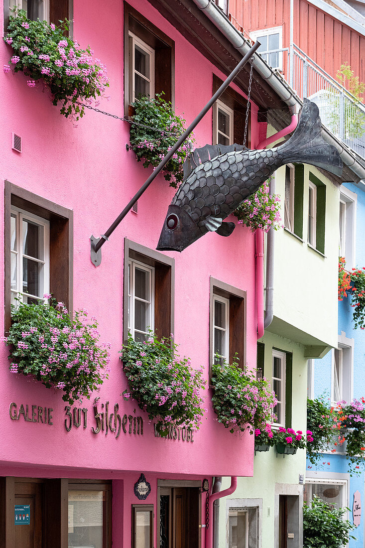 Detailaufnahmen von der Altstadt auf der Insel von Lindau, Bayern, Deutschland, Europa