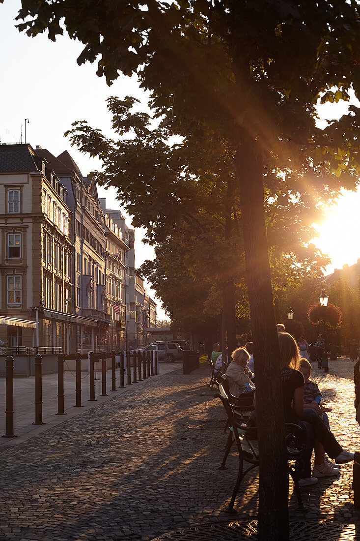 Evening mood on Hviezdoslav Square, Bratislava, Slovakia.