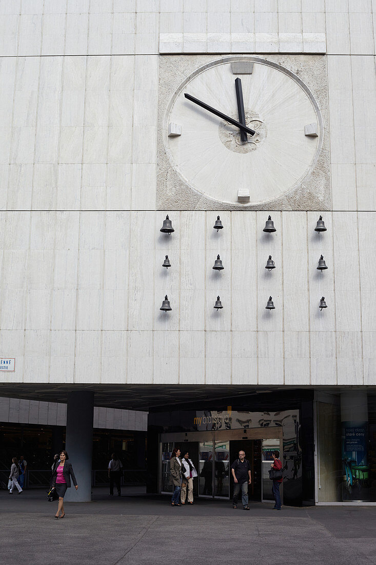 Clock with carillon in Bratislava, Slovakia