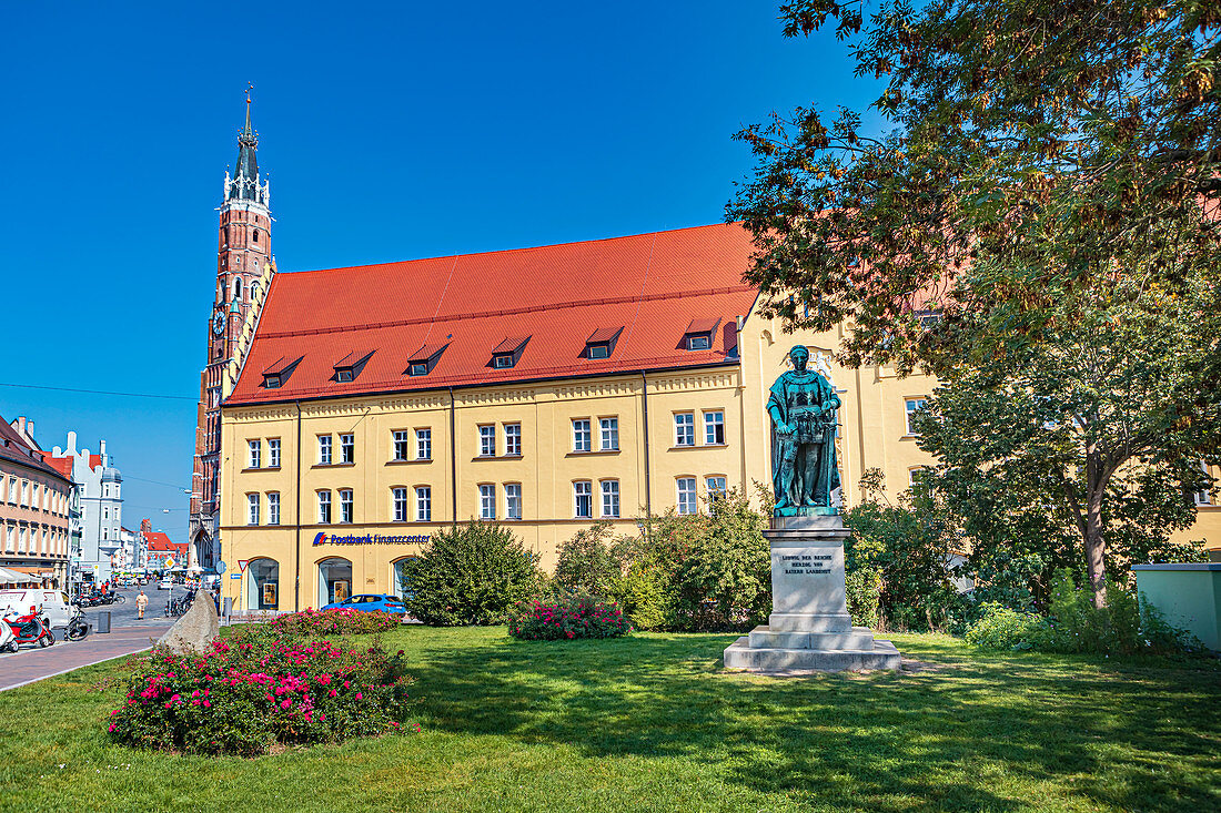 Denkmal Ludwig der Reiche in Landshut, Bayern, Deutschland