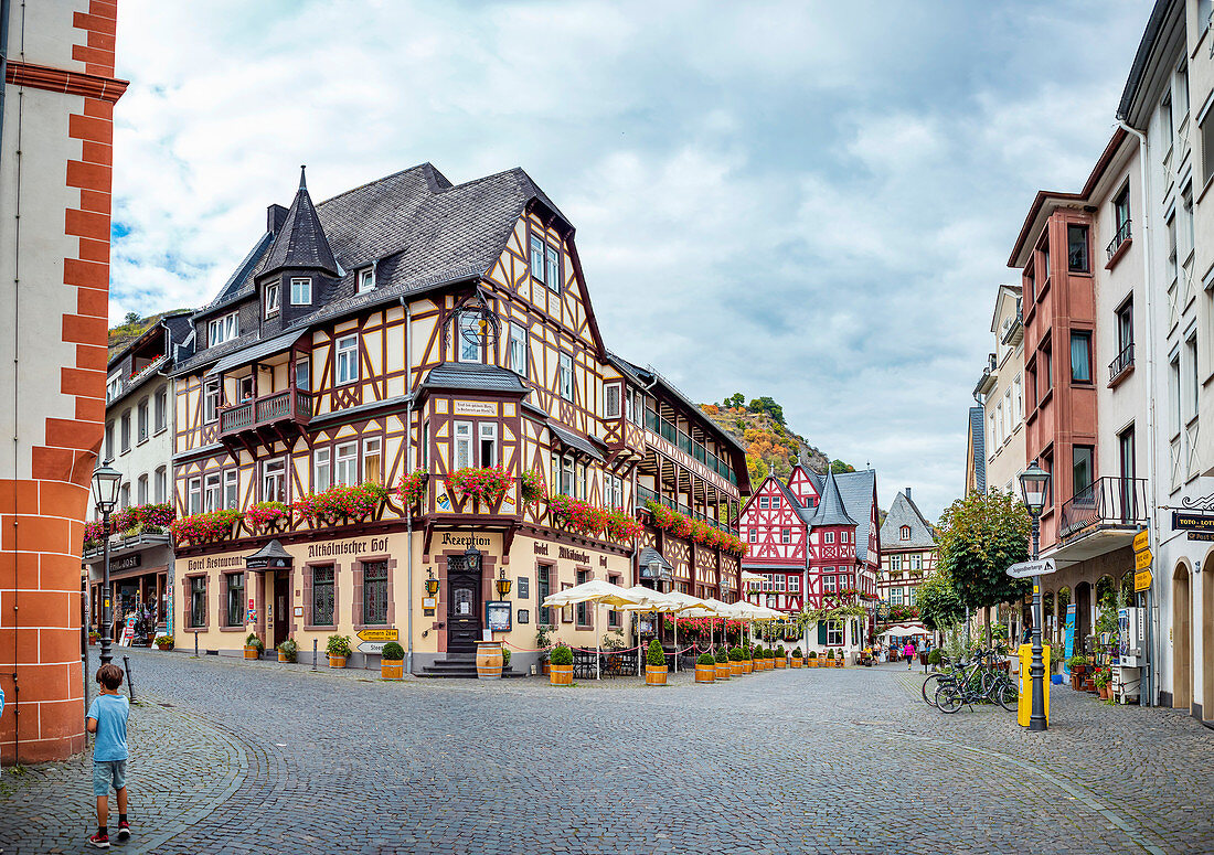 Oberstrasse in Bacharach am Rhein, Rhineland-Palatinate, Germany