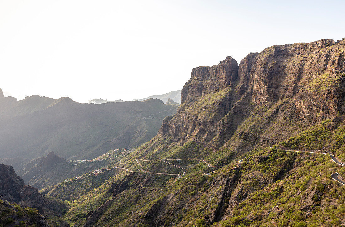 Spain,Canary Islands,Tenerife,view of Teno massif and the village of Masca 