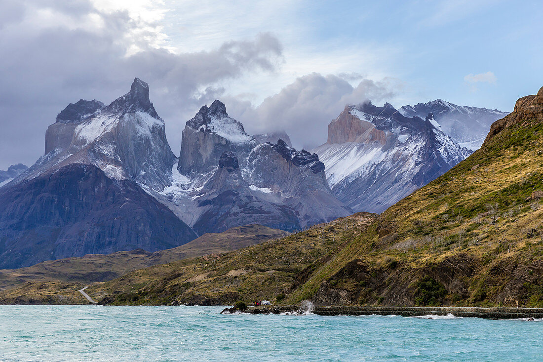 Chilenischer Teil von Patagonien, Magallanes und die chilenische Antarktis, Provinz Ultima Esperanza, Nationalpark Torres del Paine, Hörner von Paine und Pehoé-See