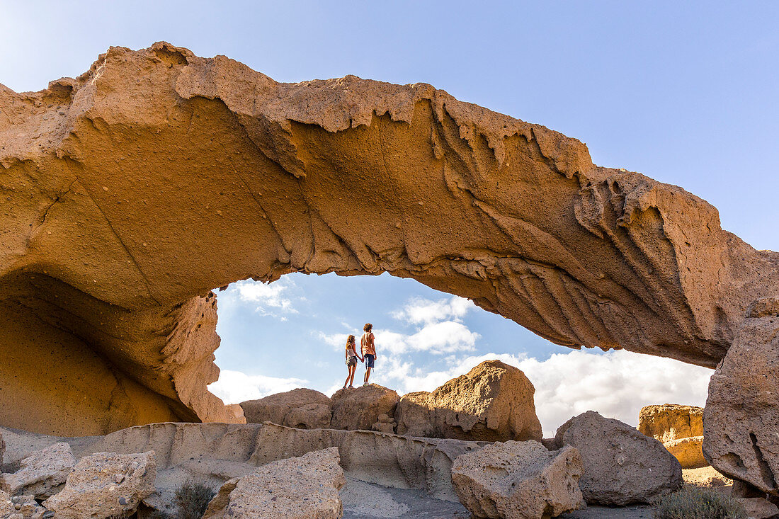 Spain,Canary Islands,Tenerife,Santa Cruz de Tenerife,natural formation of volcanic tuff of the Arco de Tajao