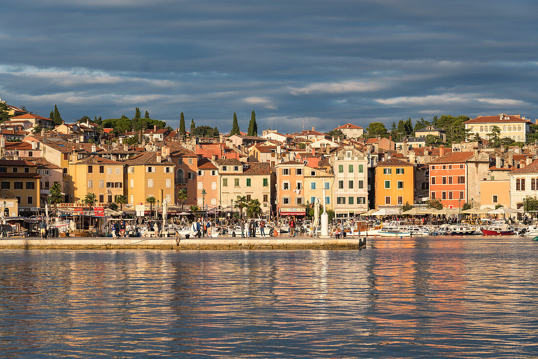 Goldener Schimmer auf den Häusern der Altstadt, Rovinj, Gespanschaft Istrien, Kroatien