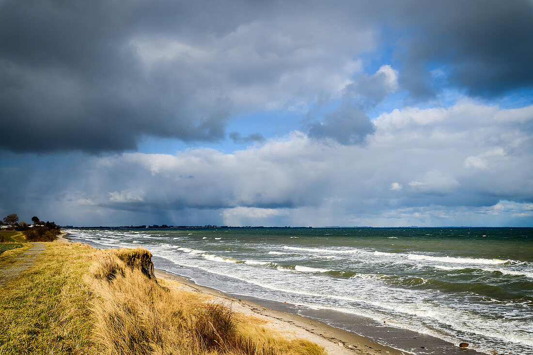 Troubled Baltic Sea at Ostermade, Ostholstein, Schleswig-Holstein, Germany