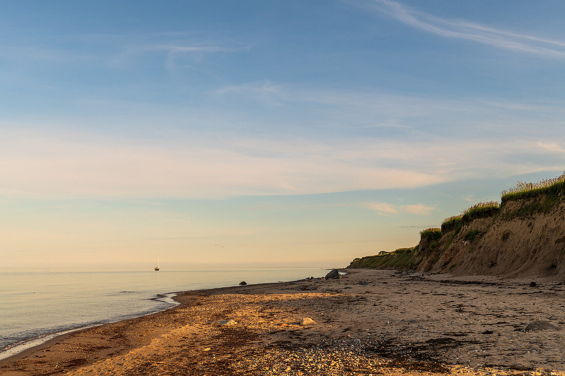 Abendidylle an der Steilküste Siggen, Ostsee, Ostholstein, Schleswig-Holstein, Deutschland